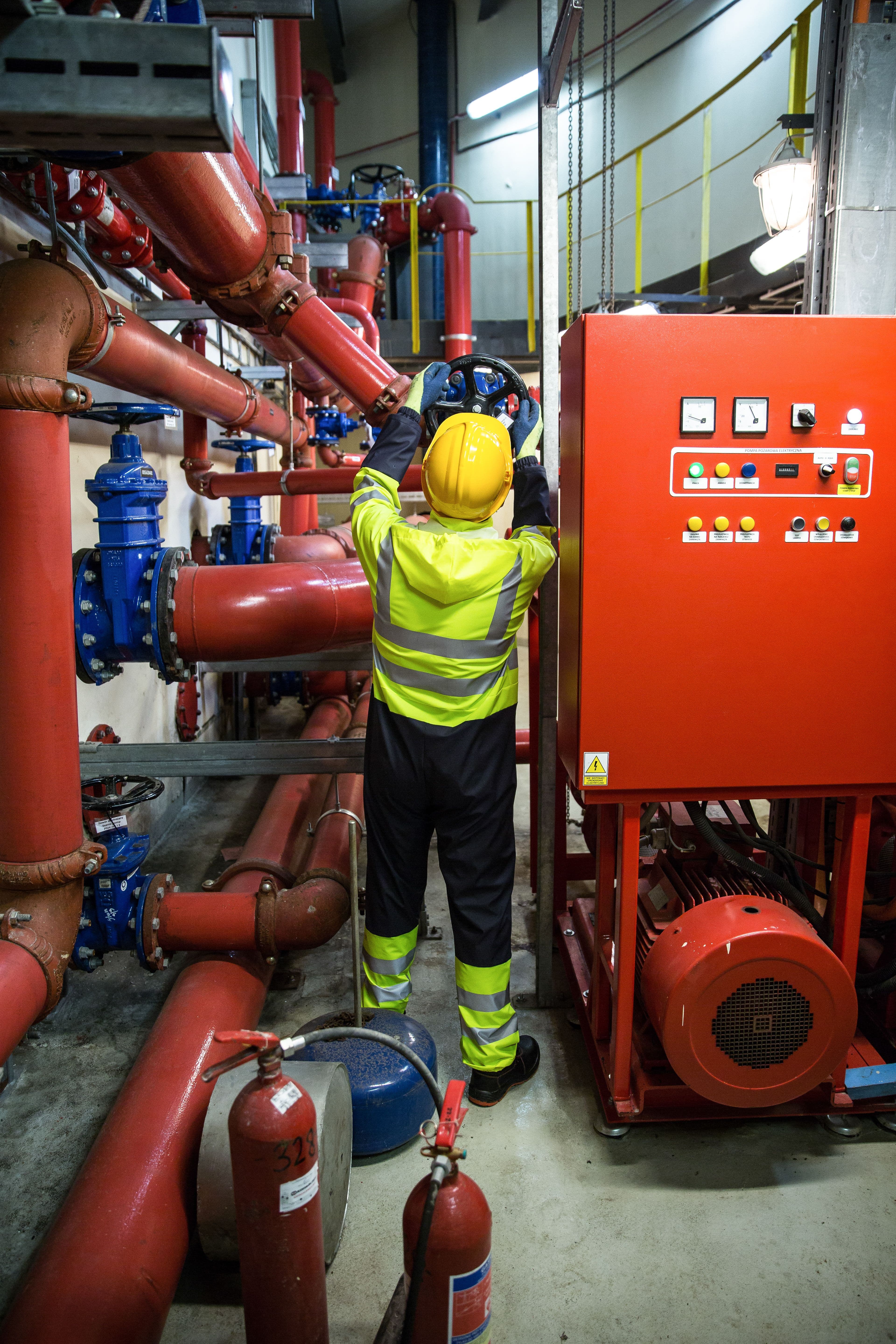 A technician working on water infrastructure